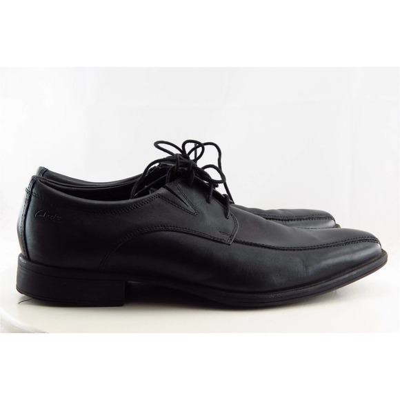 Clarks Derby‎ Oxfords Black Leather Men Shoes Size 10.5 Medium